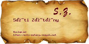 Sóti Zétény névjegykártya